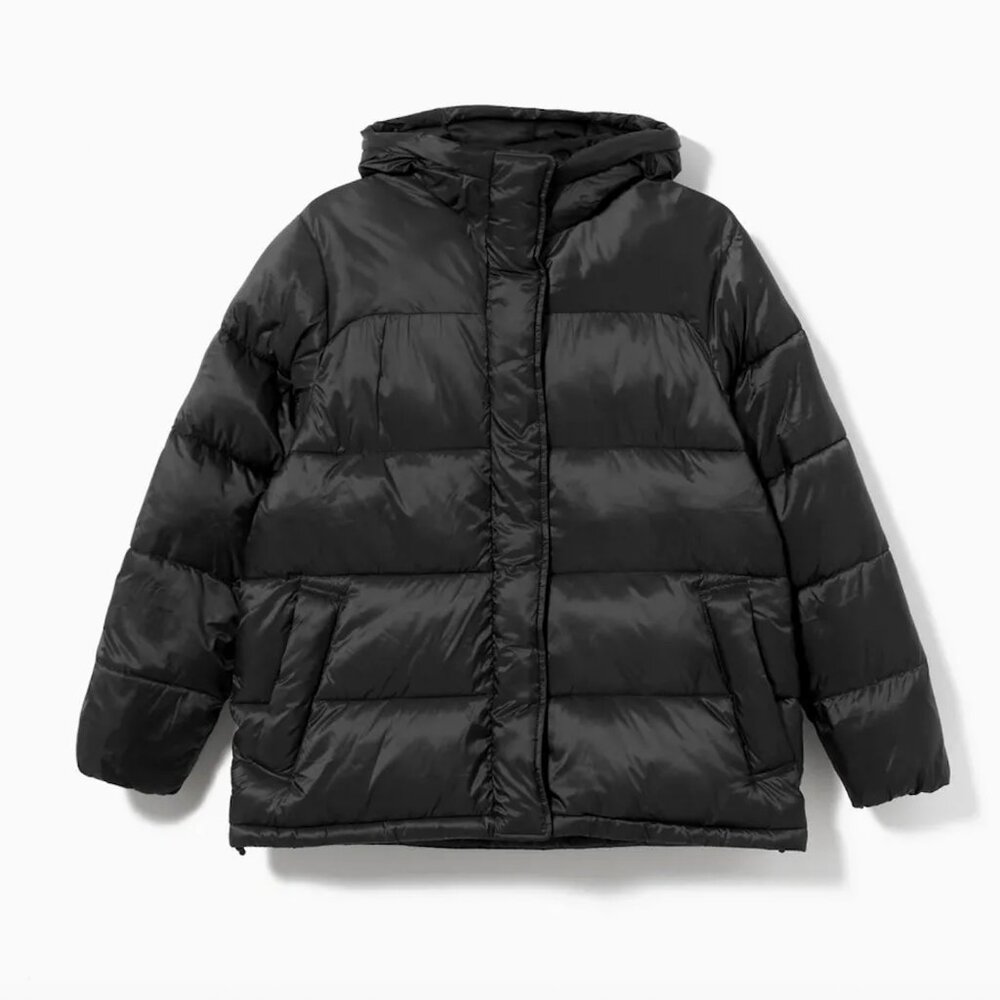 Everlane The ReNew Puffy Puff Hooded Puffer Coat Black